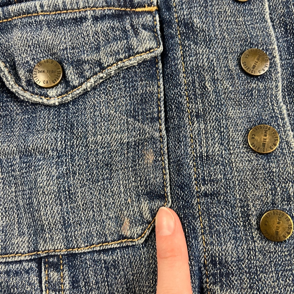 Current/Elliott Snap Button Denim Jacket Medium W… - image 4